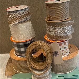 Assorted Burlap and Lace Ribbon Set
